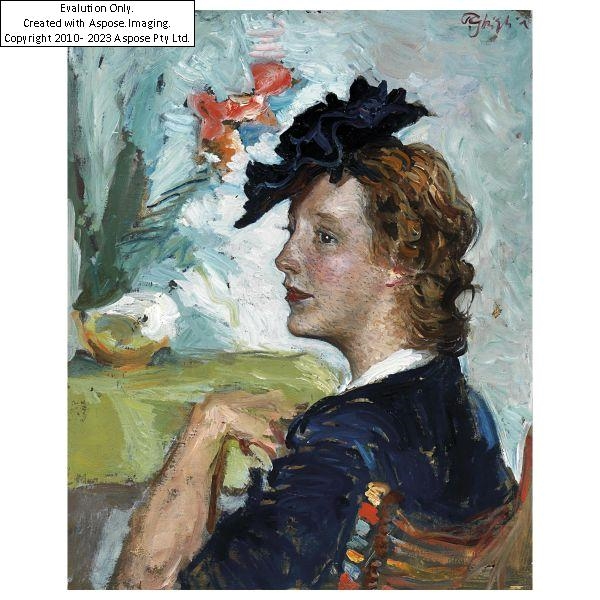 Artwork by Paolo Ghiglia, LADY WITH AN HAT, Made of oil on canvas