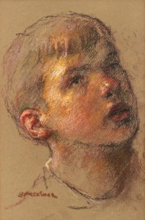Robert Brackman | Robert Brackman Study of Boy Pastel on Paper | MutualArt