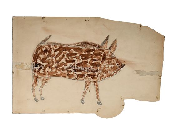 Brown Spotted Pig by Bill Traylor, c.1939-42