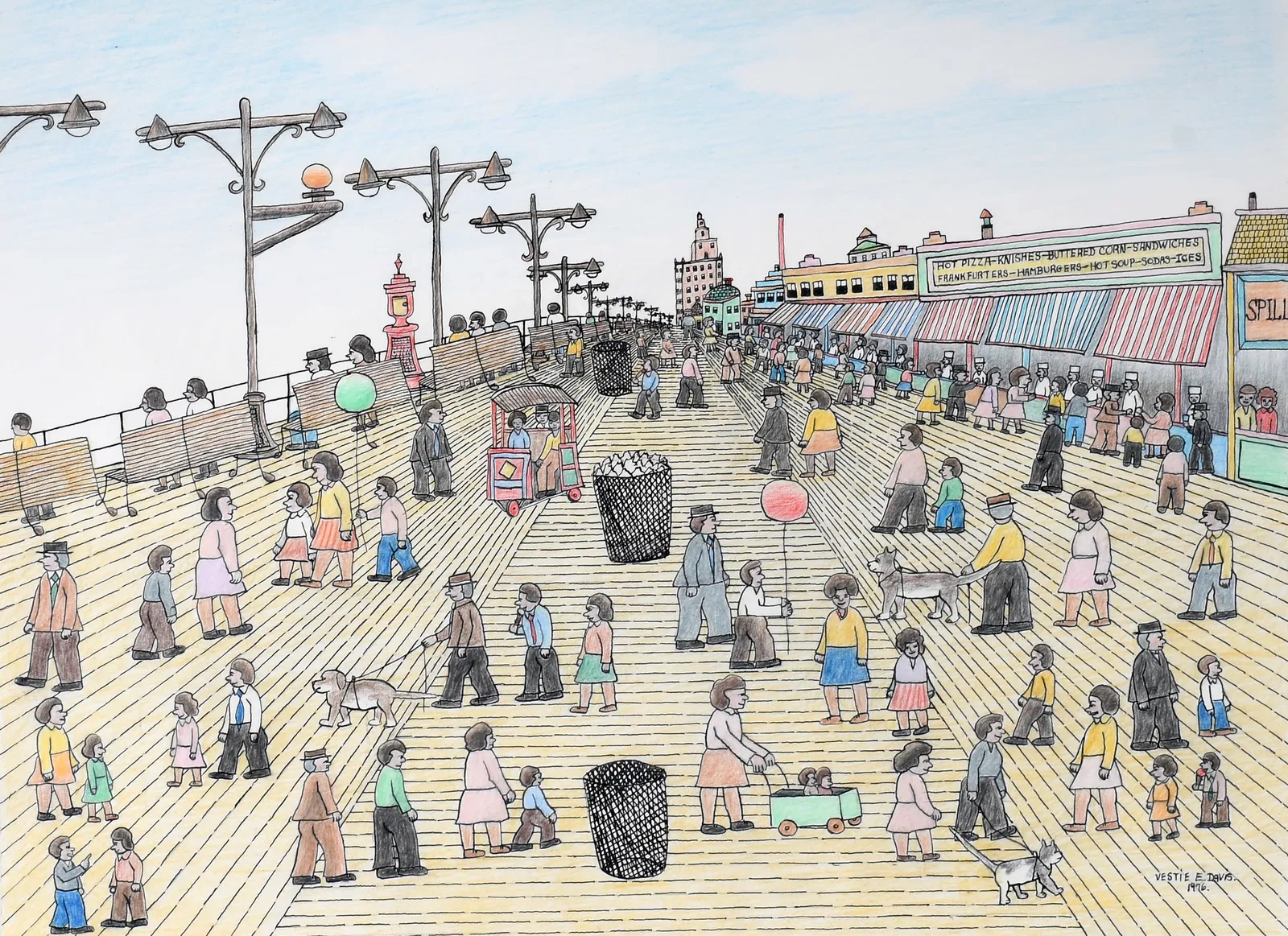 Vestie E. Davis | Coney Island Boardwalk (1976) | MutualArt