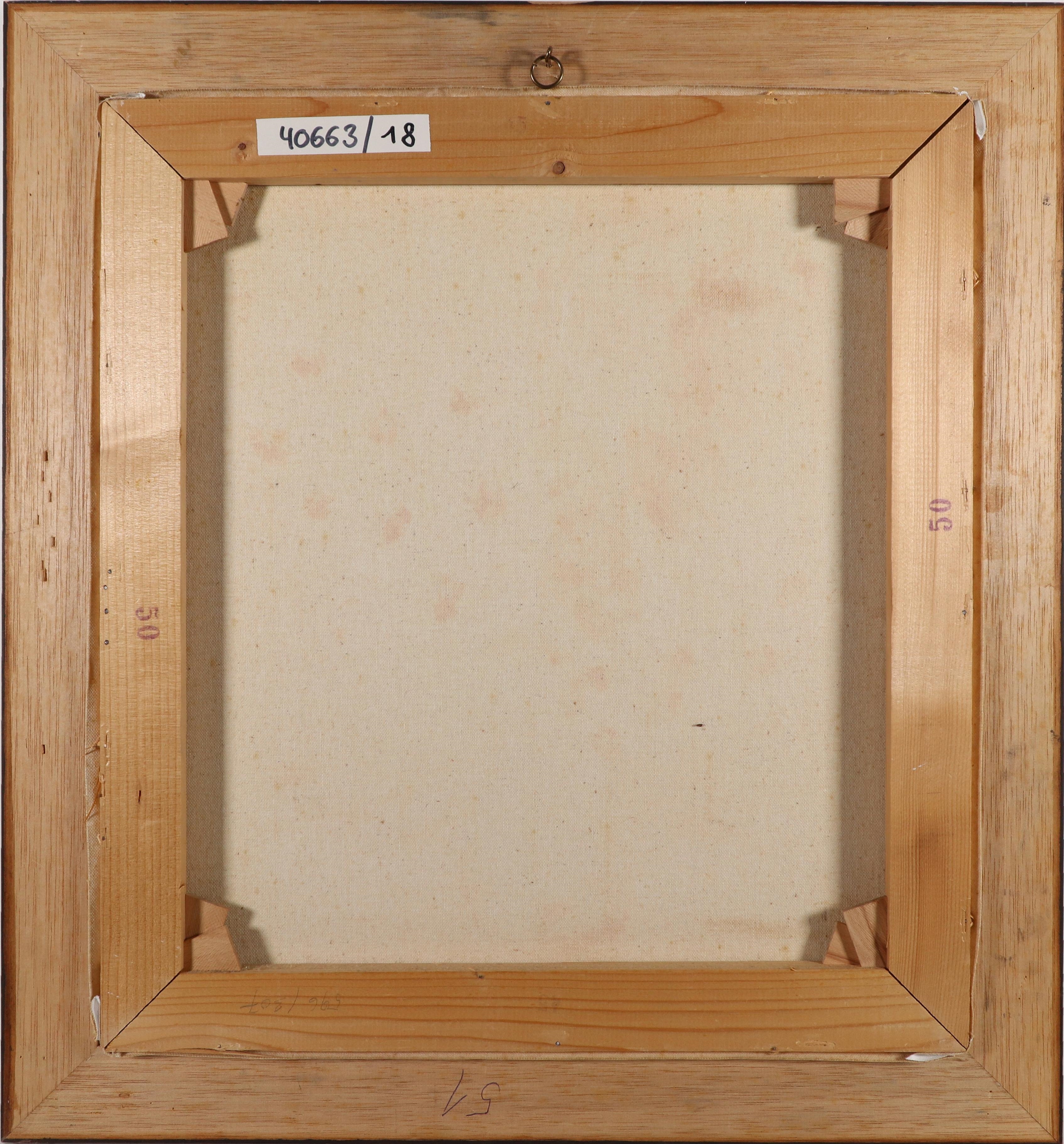 Artwork by Richard Mahler, Blumenstillleben in Vase auf Tisch, Made of oil on canvas