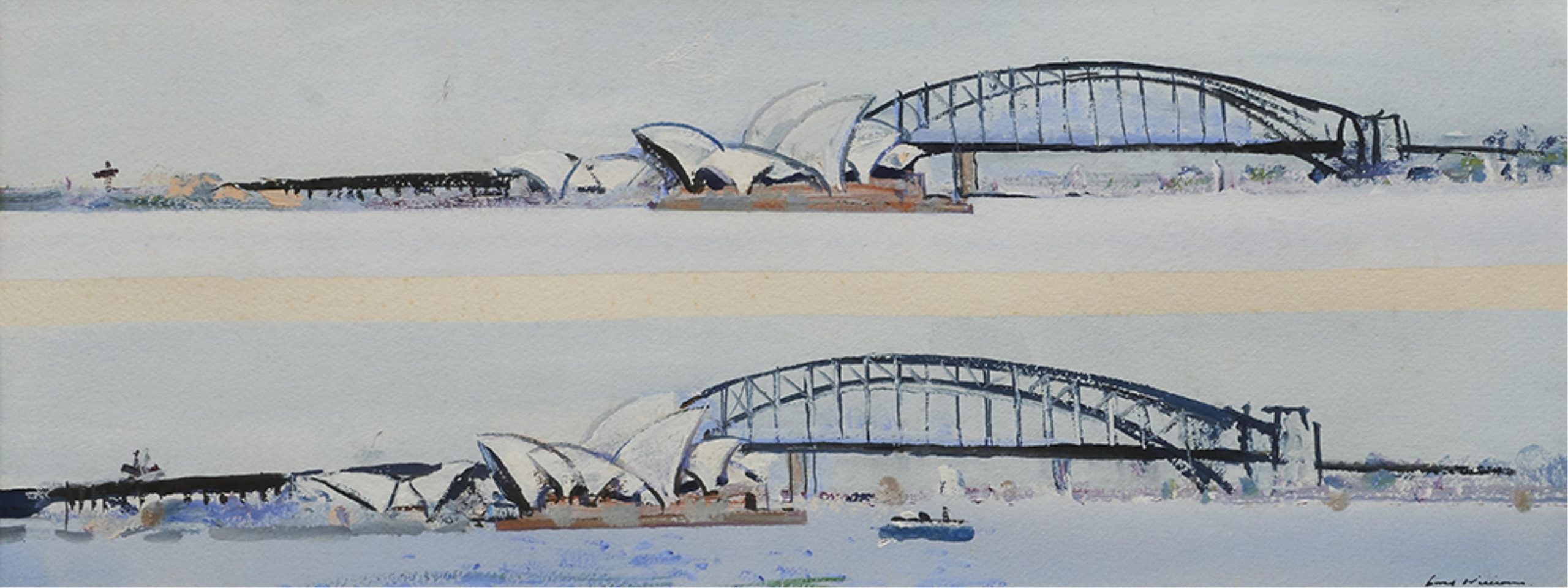 Artwork by Fred Williams, Sketch for Opera House, Made of gouache on paper