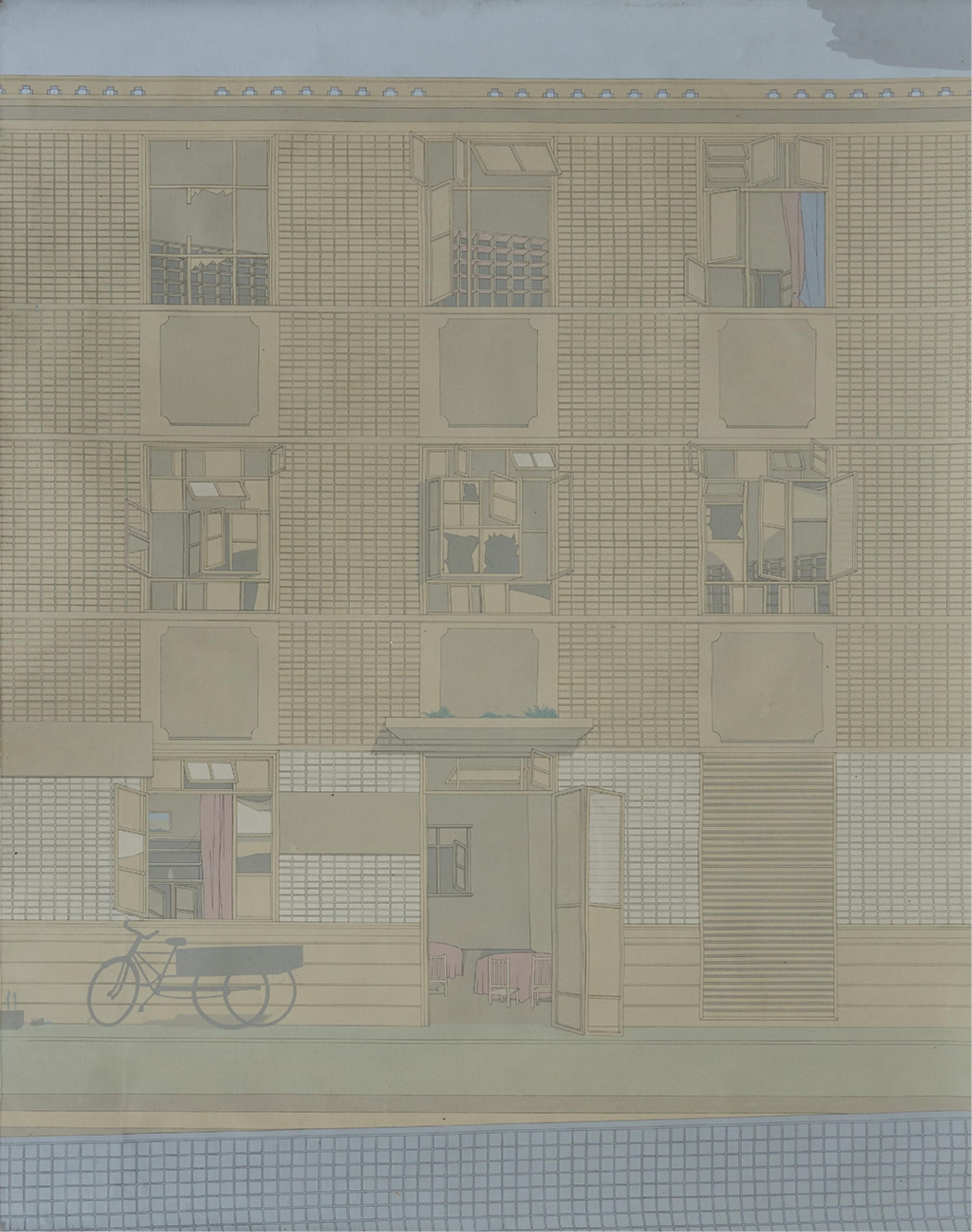 Artwork by Zeng Hong, Building No. 3, Made of acrylic on canvas