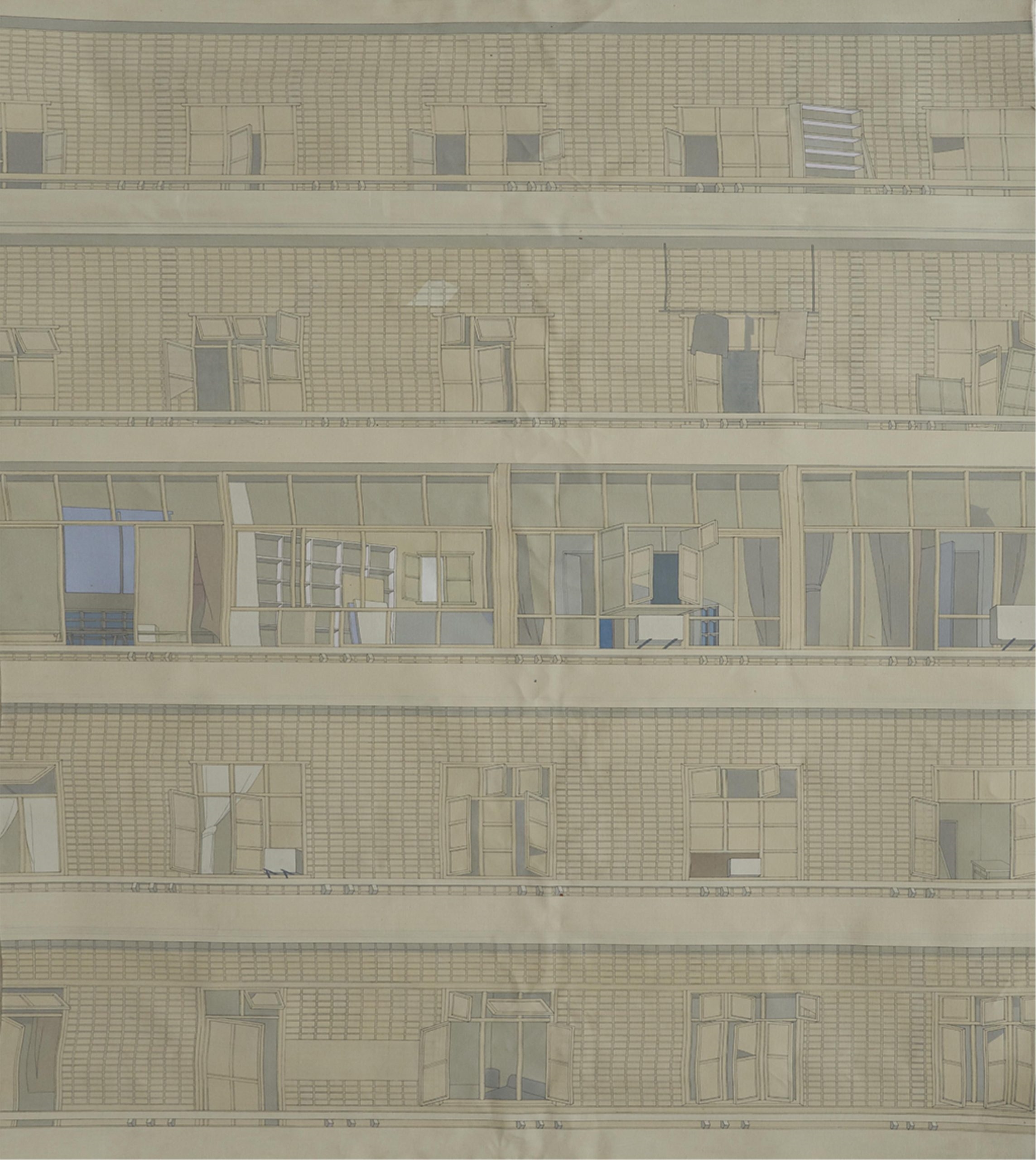 Artwork by Zeng Hong, Building, Made of acrylic on canvas