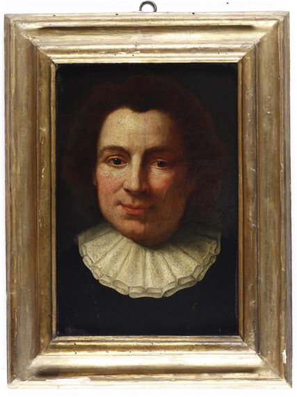 Scuola romana dell'inizio del XVII secolo Ritratto di giovane uomo con collarino bianco by Roman School, 17th Century