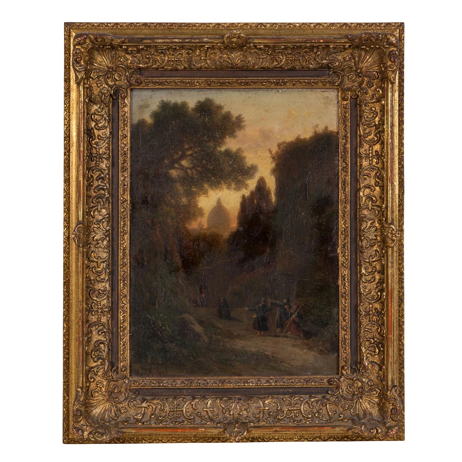 Artwork by Georg Köbel, Pilger vor den Toren Roms, Made of Oil on canvas