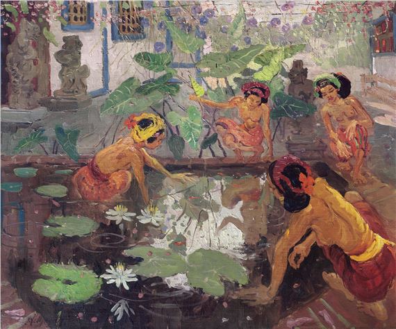Women by the Lotus Pond by Adrien Jean Le Mayeur de Merprés, 1930s
