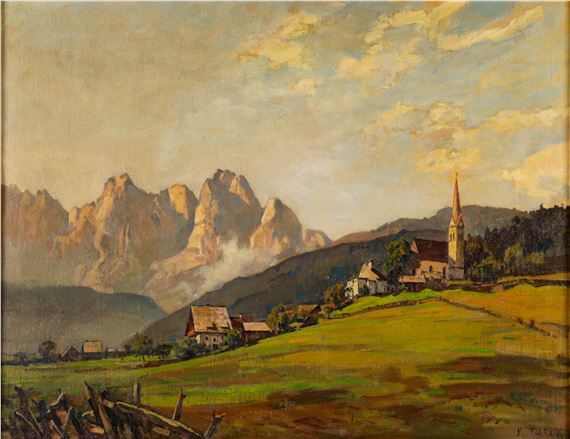 (Wien 1889-1952) Gosau mit dem Gosaupass, signiert: K. Tucek, Öl auf Leinwand, ca. 62,5 x 81 cm by Karl Tucek