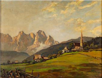 (Wien 1889-1952) Gosau mit dem Gosaupass, signiert: K. Tucek, Öl auf Leinwand, ca. 62,5 x 81 cm - Karl Tucek