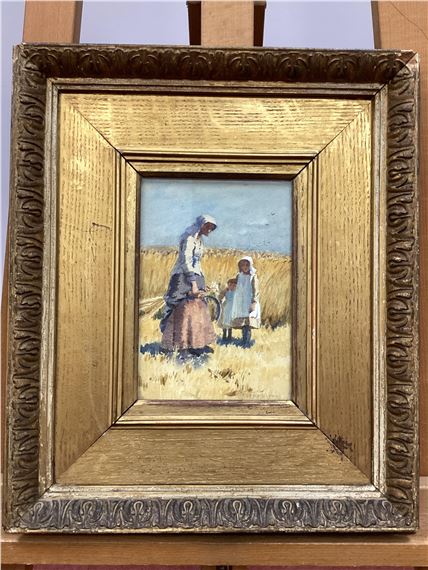 George Faulkner Wetherbee | Lady and Two Girls in a Cornfield ...