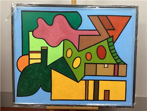 acrylic on paper mounted on board