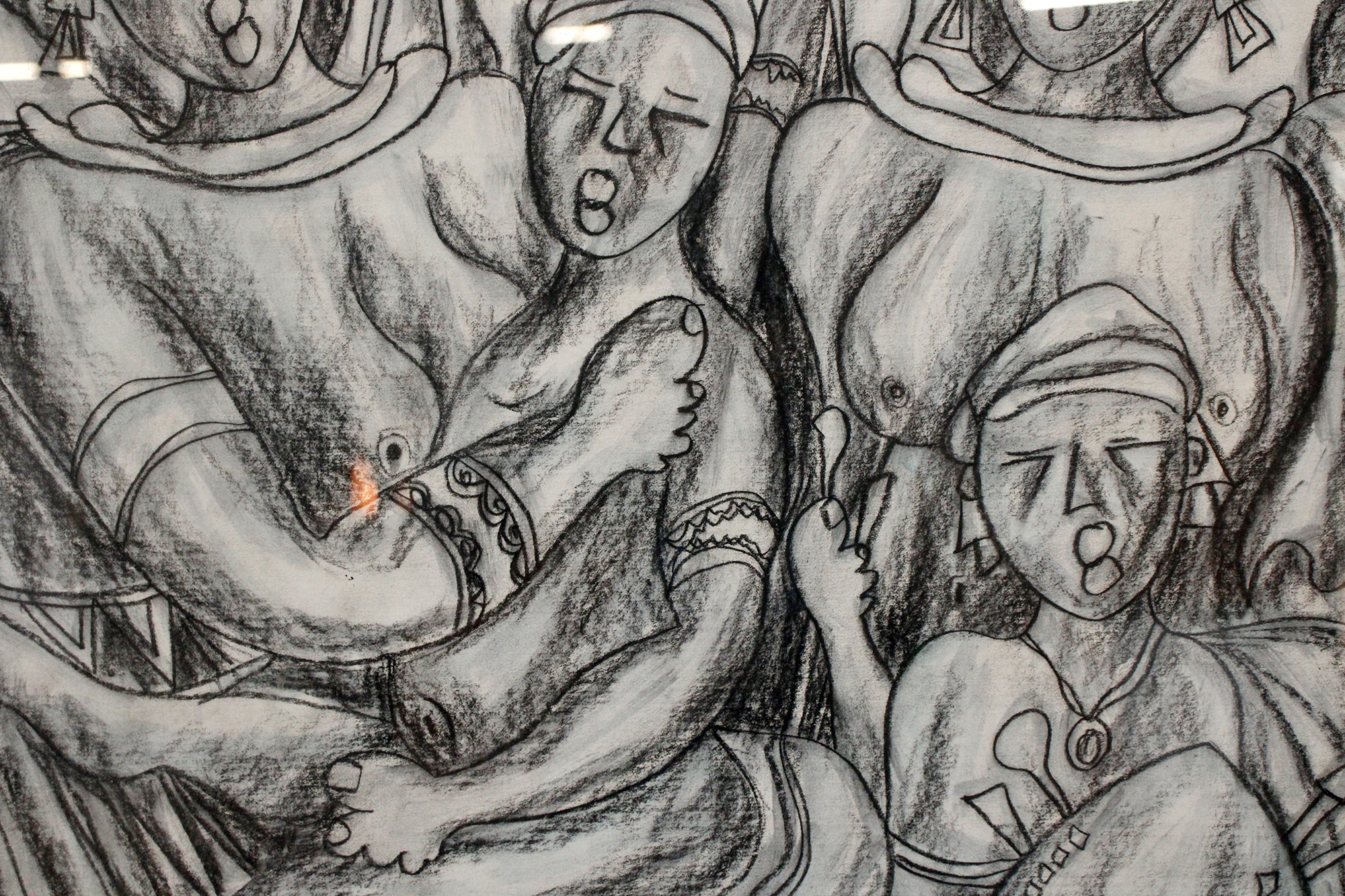 Artwork by Pigen, AMAZULU, Made of charcoal on paper