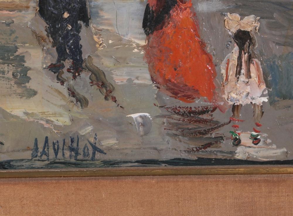 Artwork by Gabriel Dauchot, Cafe scene, Funeral procession, Still life with cockerel (3, Made of oil on canvas