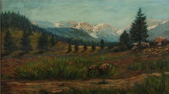 Landscape with distant mountains, 1915 by Raphael Lillywhite, 1915