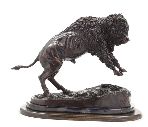 Alfred Boucher | REARING BISON BRONZE | MutualArt