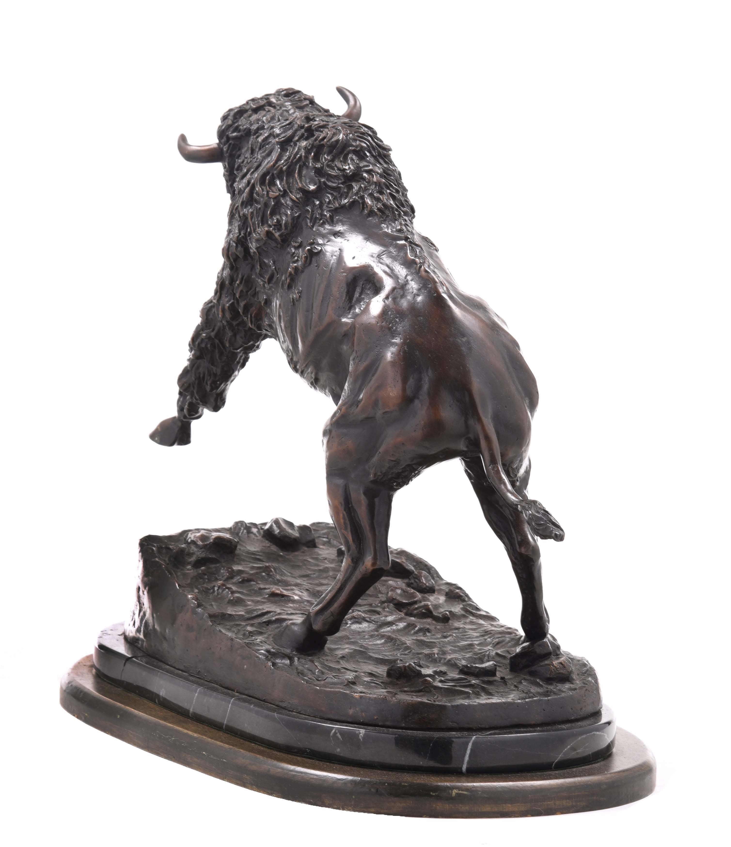 Alfred Boucher | REARING BISON BRONZE | MutualArt