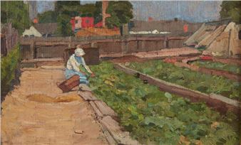 Woman gardening - Teodoro Girardi