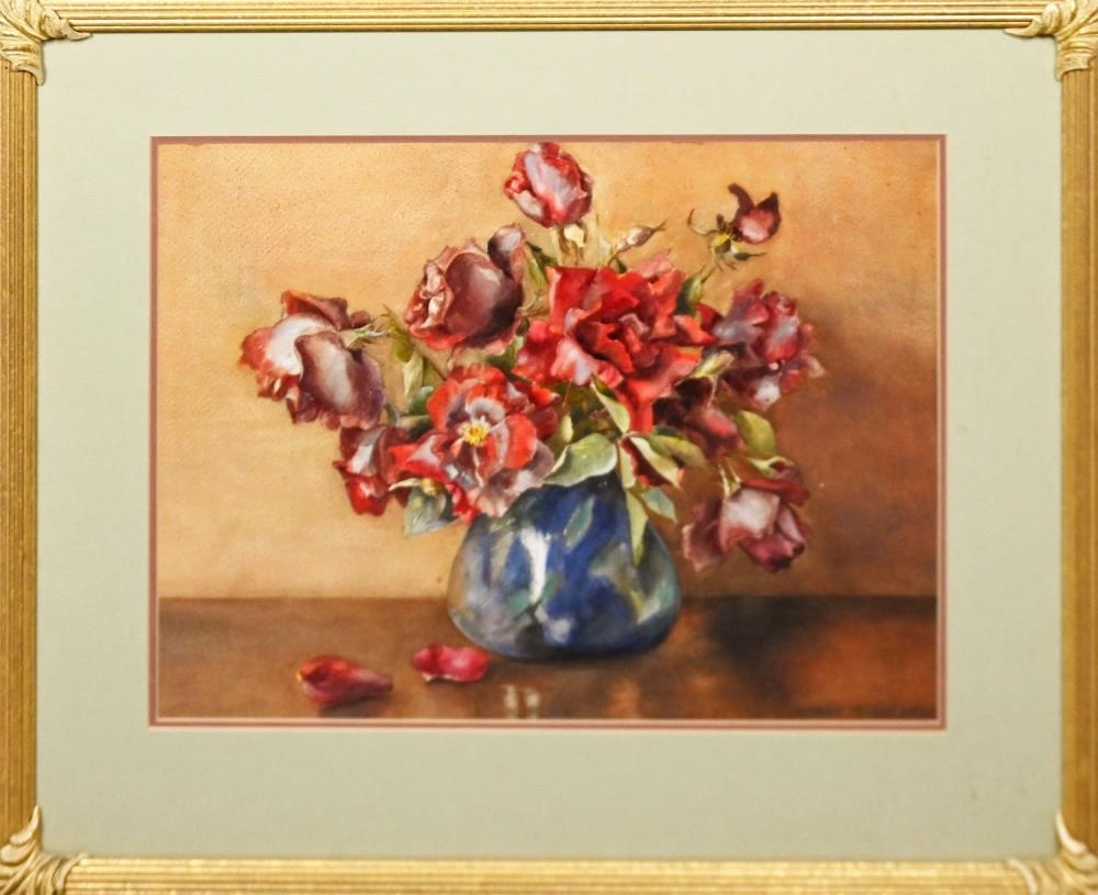 Artwork by Doreen Mclean, STILL LIFE WITH ROSES 1931, Made of WATERCOLOUR