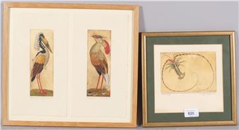 3 coloured etchings - Charles van Sandwyk