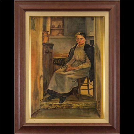 Seiki Kuroda's oil painting Women Statue - Kuroda Seiki