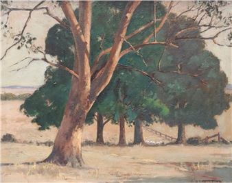 CHARLES LANCASTER, OIL ON BOARD, 'DRY SEASON LONG POCKET', SIGNED LOWER RIGHT, APPROX. 50.5CM BY 40CM - Charles Lancaster