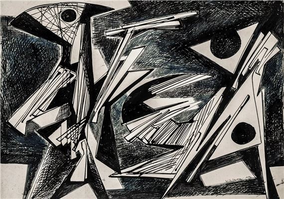 Ohne Titel. Komposition by Hans Uhlmann, 1954