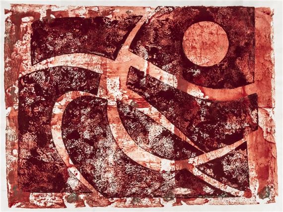 Ohne Titel. (Variante zu Blatt 3 aus dem Werk "10 Handdrucke".) by Hermann Glöckner, 1963/1971