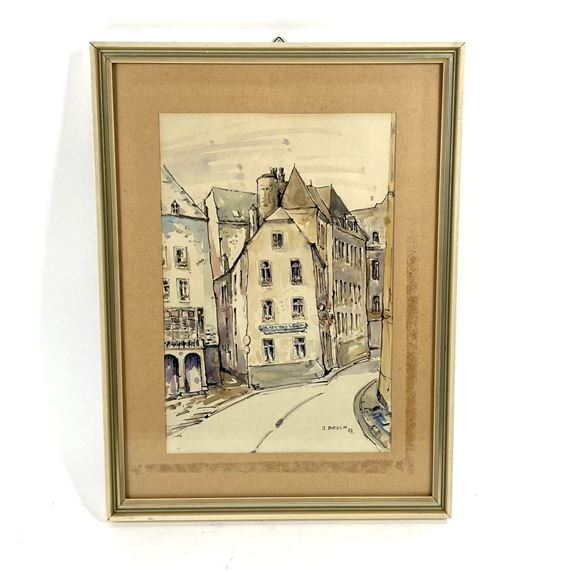Charles BECH (1919-2000). Rue de la Boucherie by Charles Bech, dated 79