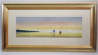David Hall -  fishermen on beach, xcm - David Hall