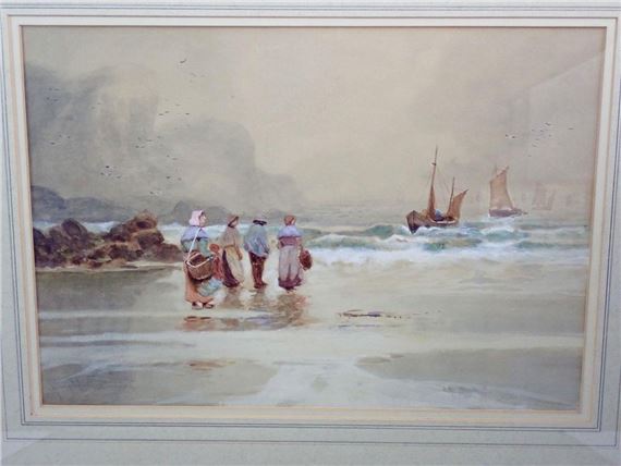 Harold Stuart | Harold Stuart - pair of coastal scenes with fishing ...