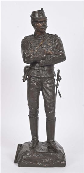 Quand vous voudrez » Épreuve en bronze à patine brun foncé nuancé by Charles Anfrie