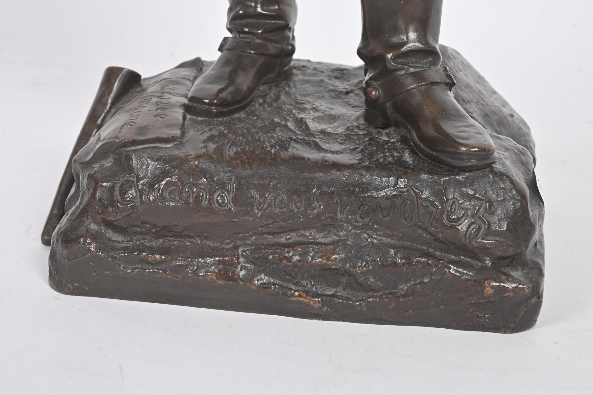 Artwork by Charles Anfrie, Quand vous voudrez » Épreuve en bronze à patine brun foncé nuancé, Made of Bronze with brown patina