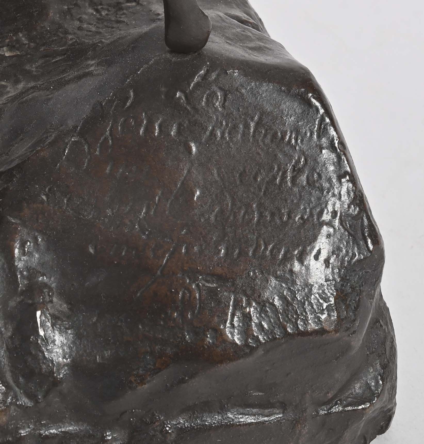 Artwork by Charles Anfrie, Quand vous voudrez » Épreuve en bronze à patine brun foncé nuancé, Made of Bronze with brown patina