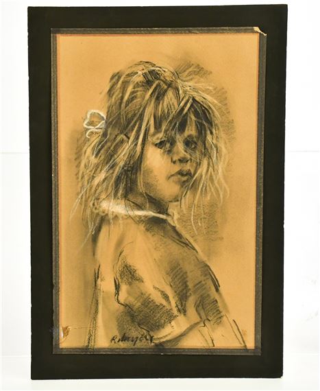 Harold Riley | portrait of a young girl | MutualArt