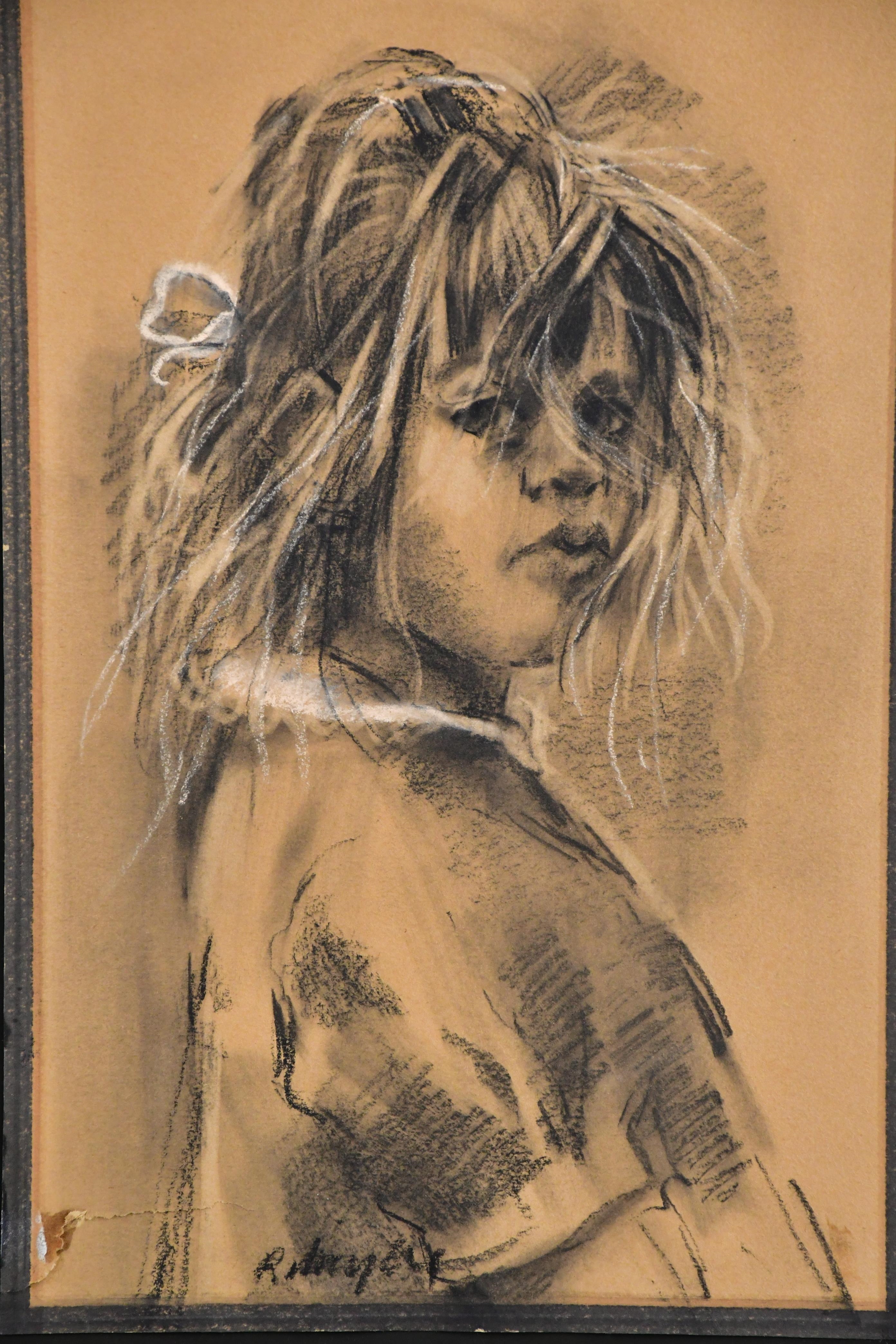 Harold Riley | portrait of a young girl | MutualArt