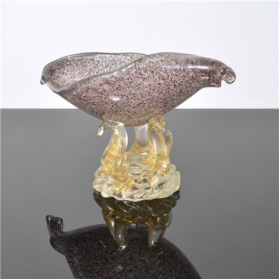 Large Ercole Barovier CONCHIGLIA Shell Compote / Vessel, Murano by Ercole Barovier, Barovier & Toso