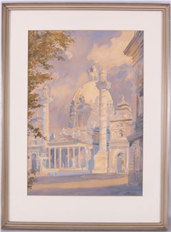 (Pyrha 1884-1954 Wien) "Karlskirche" - Adolf Peschek