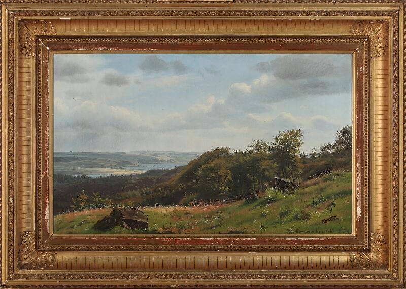 Artwork by Harald Frederik Foss, Scenery from Rye Nørreskov, Made of Oil on canvas