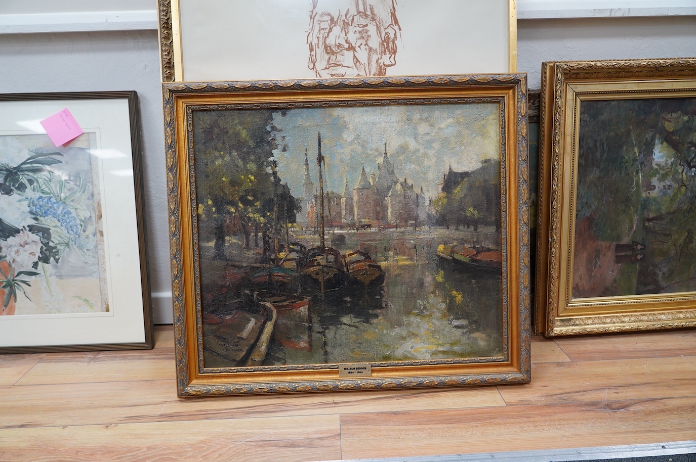 Artwork by William Benner, The Vaag and Geldersche Kade, Amsterdam, Made of oil on canvas