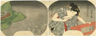 Utagawa Toyokuni (1769-1825) Two uchiwa-e - Utagawa Toyokuni