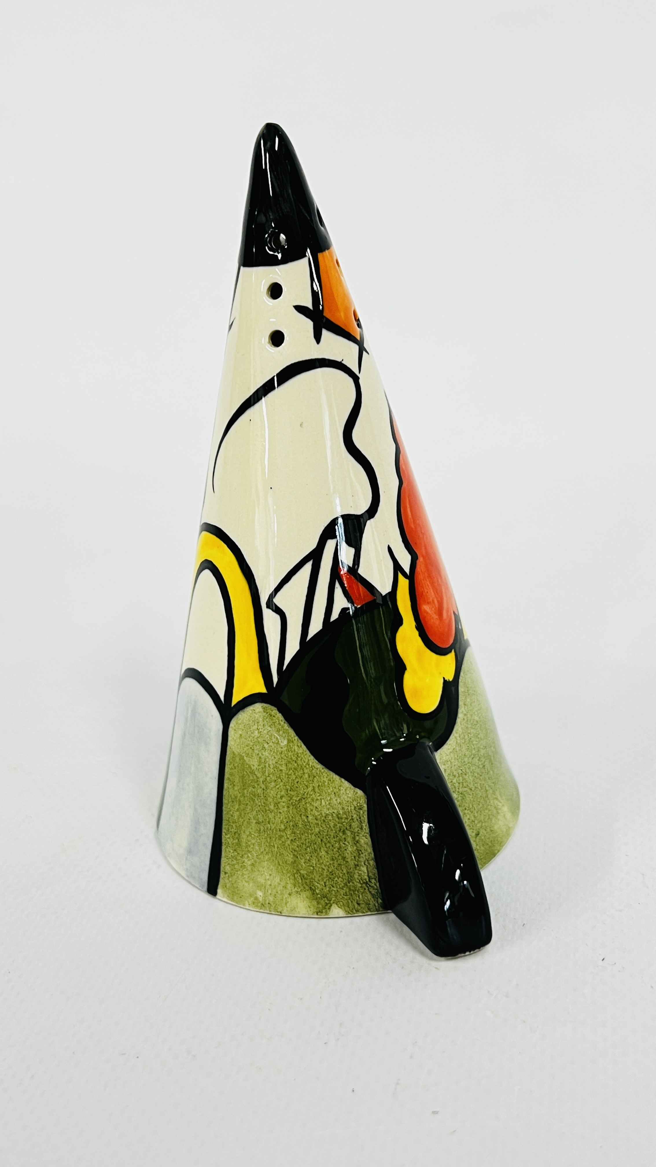 Artwork by Lorna Bailey, A LORNA BAILEY SIFTER "BRIDGE & STREAM" H 12.5CM BEARING SIGNATURE