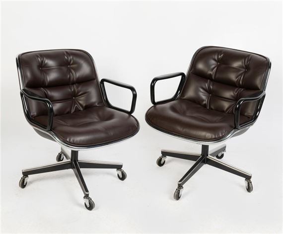 A pair of Charles Pollock executive chairs for Knoll International, American, circa 1960s by Knoll Associates, circa 1960s