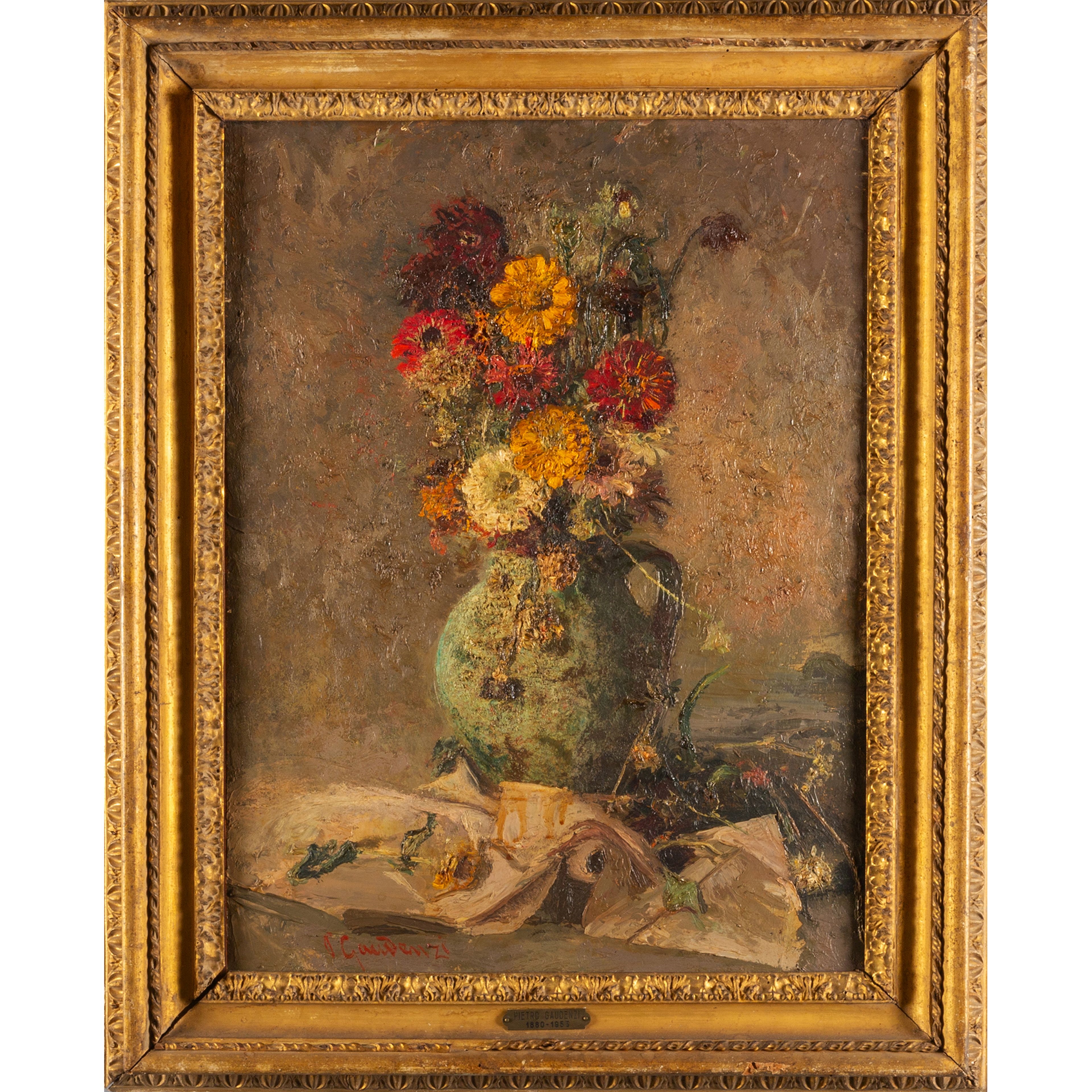 Artwork by Pietro Gaudenzi, Fiori, Made of oil on board