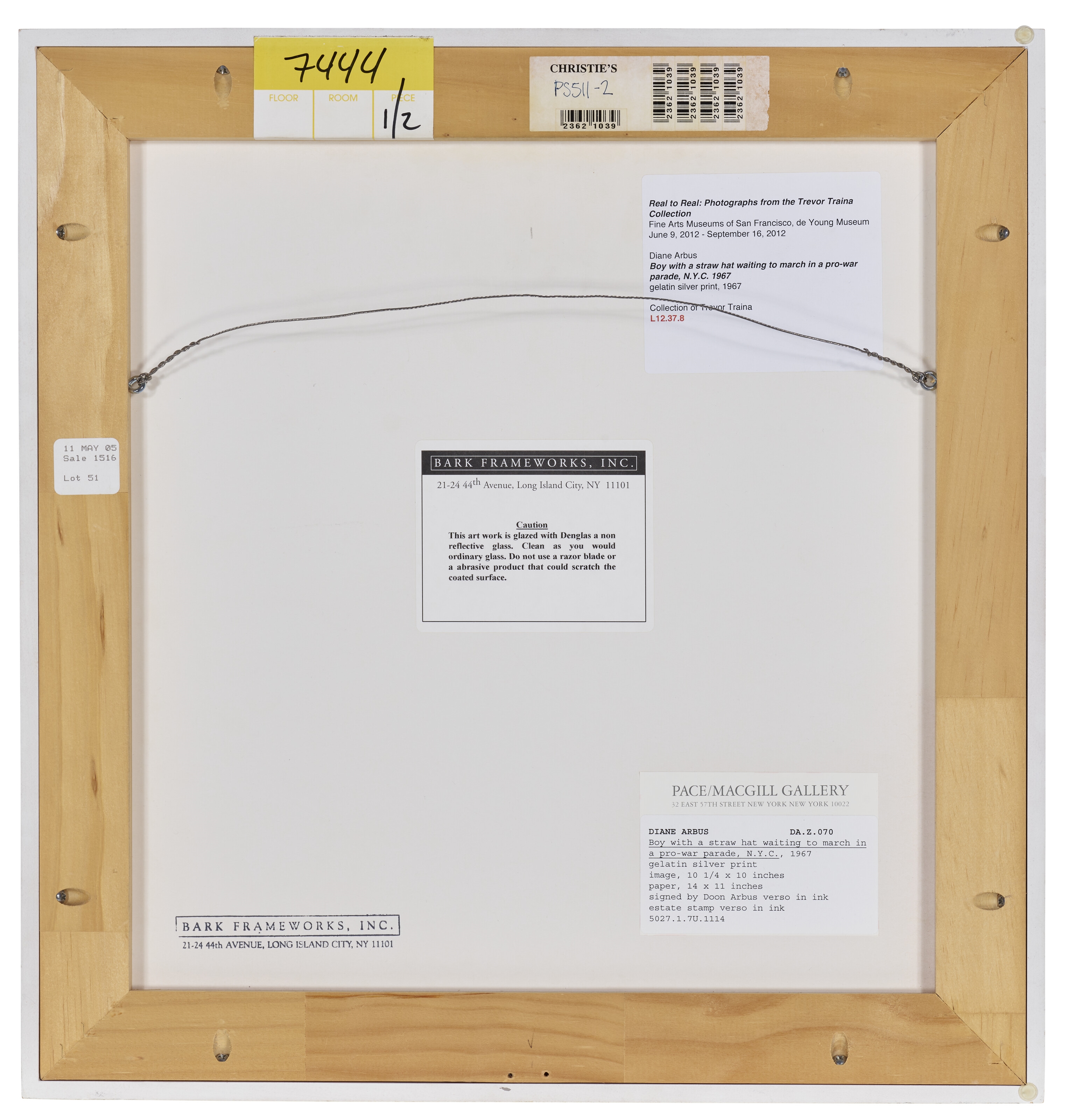 Artwork by Diane Arbus, Boy with a straw hat waiting to march in a pro-war parade, NYC, 1967, Made of gelatin silver print