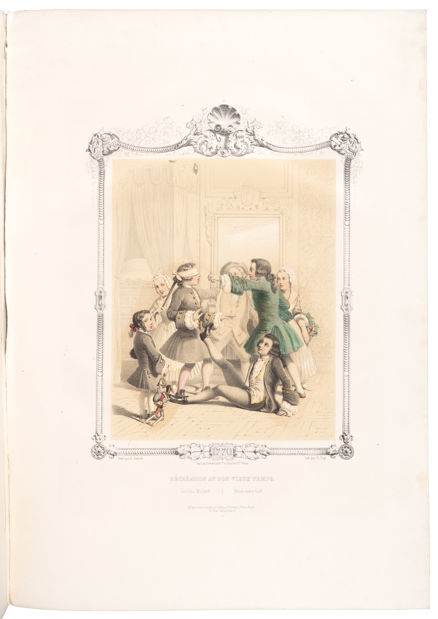 Artwork by Alfred André Géniole, L'Education au Bon Vieux Temps, Made of hand-colored lithographs