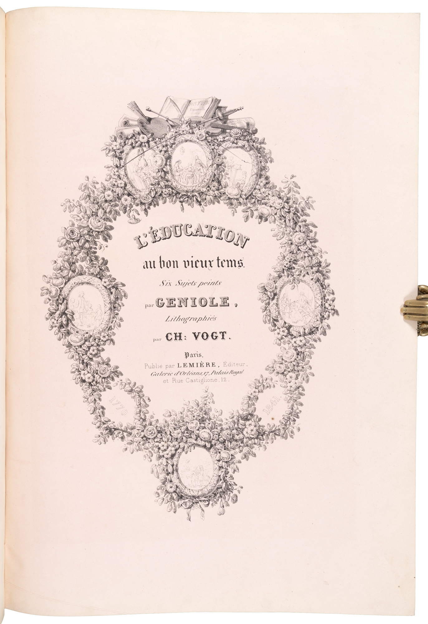 Artwork by Alfred André Géniole, L'Education au Bon Vieux Temps, Made of hand-colored lithographs