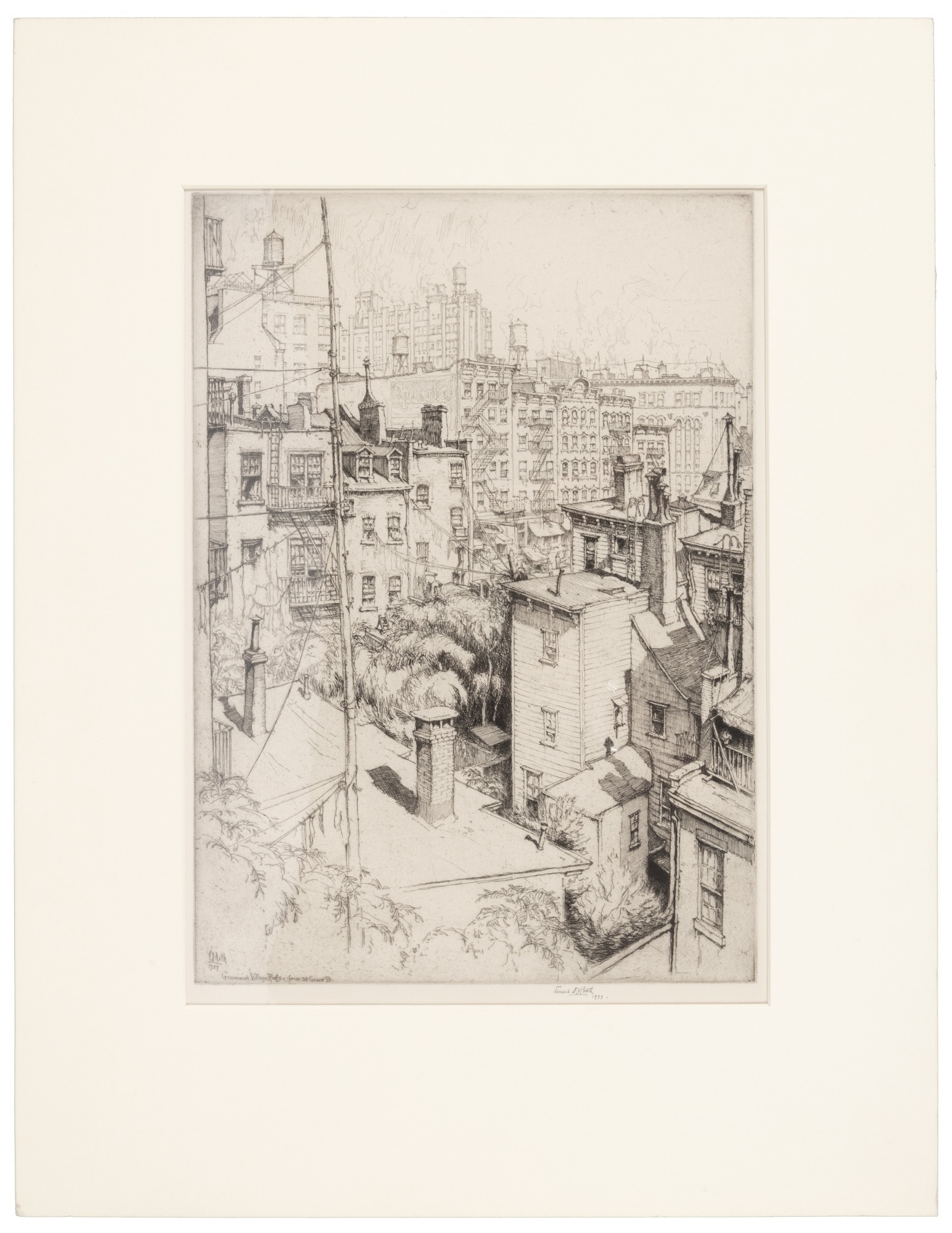 Ernest David Roth | Greenwich Village Roofs from 38 Grove St (1937 ...