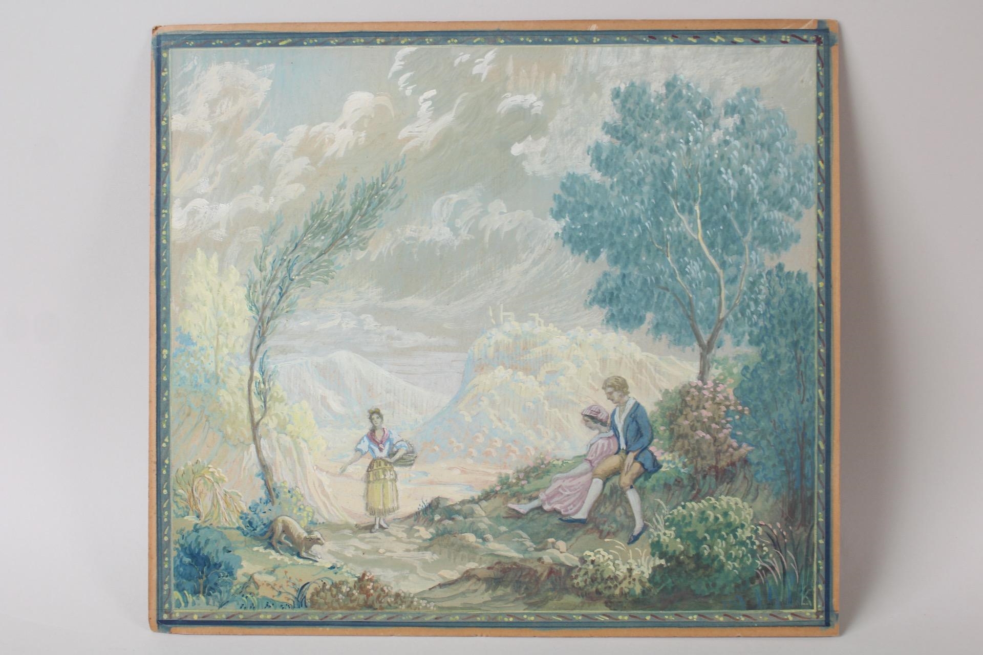Artwork by Lorentz Kleiser, Collection of 8 Tapestry Design Gouache Paintings by Lorentz Kleiser, Made of paintings on board