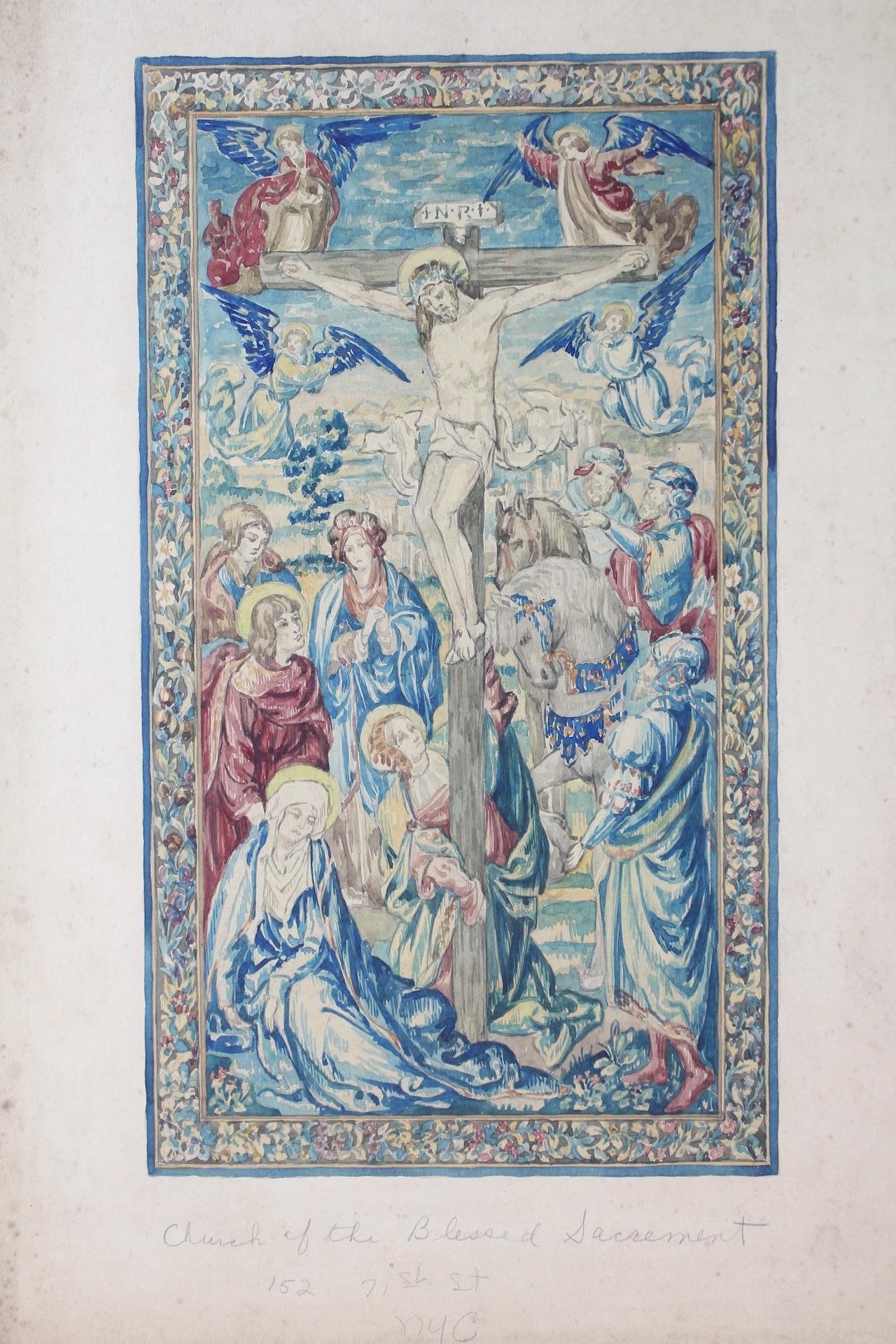 Artwork by Lorentz Kleiser, Collection of 8 Tapestry Design Gouache Paintings by Lorentz Kleiser, Made of paintings on board
