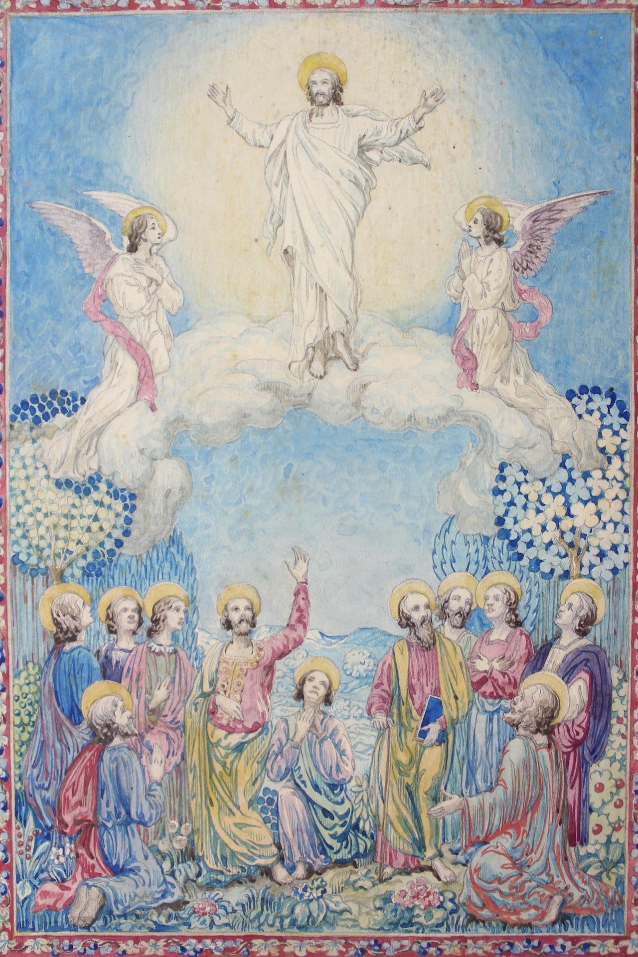 Artwork by Lorentz Kleiser, Collection of 8 Tapestry Design Gouache Paintings by Lorentz Kleiser, Made of paintings on board